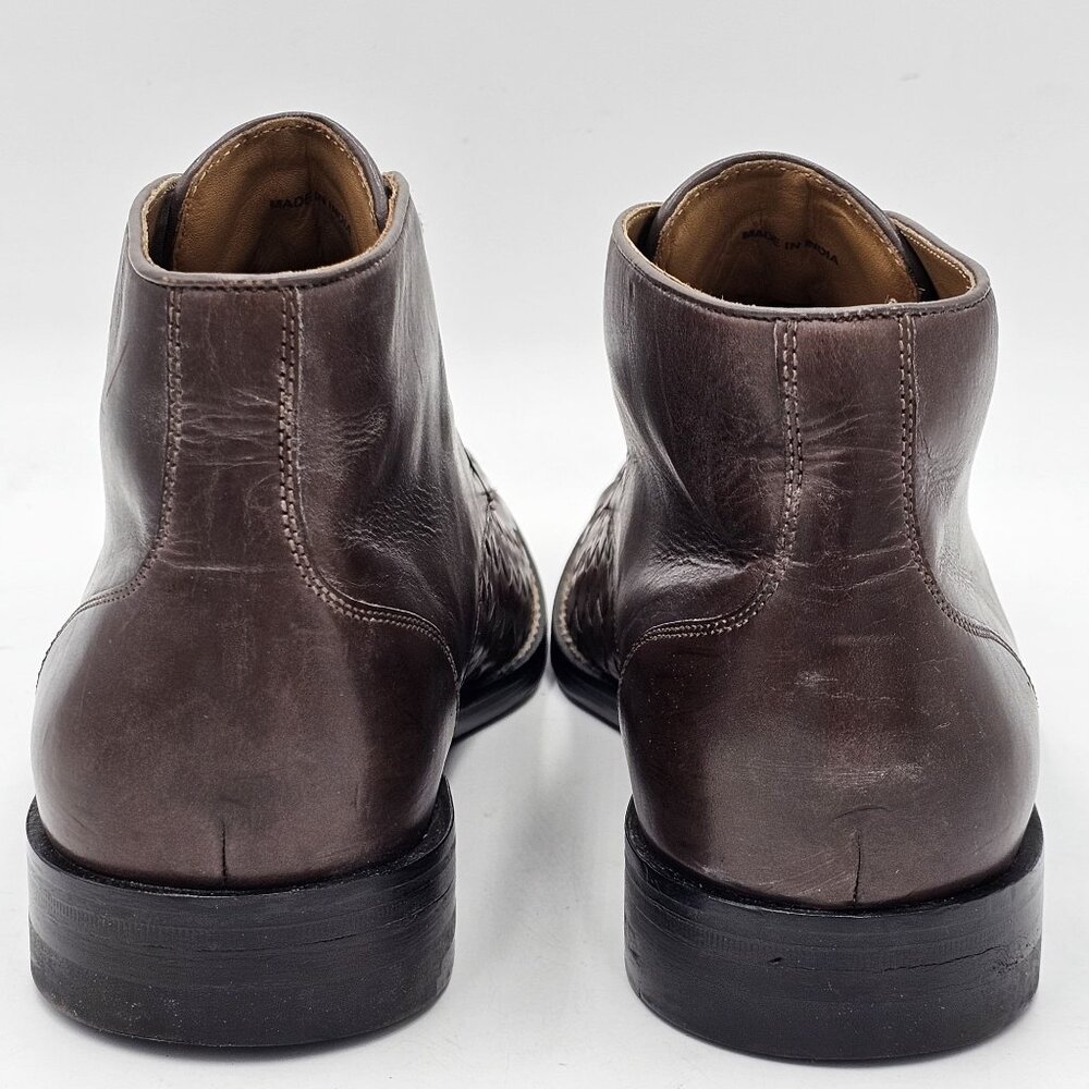 Cole Haan Cambridge Brown Woven Leather Chukka Boots Mens 8.5M Dress Shoes Ankle - Picture 5 of 16